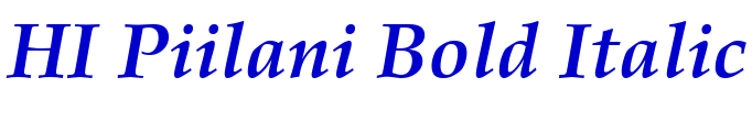 HI Piilani Bold Italic шрифт